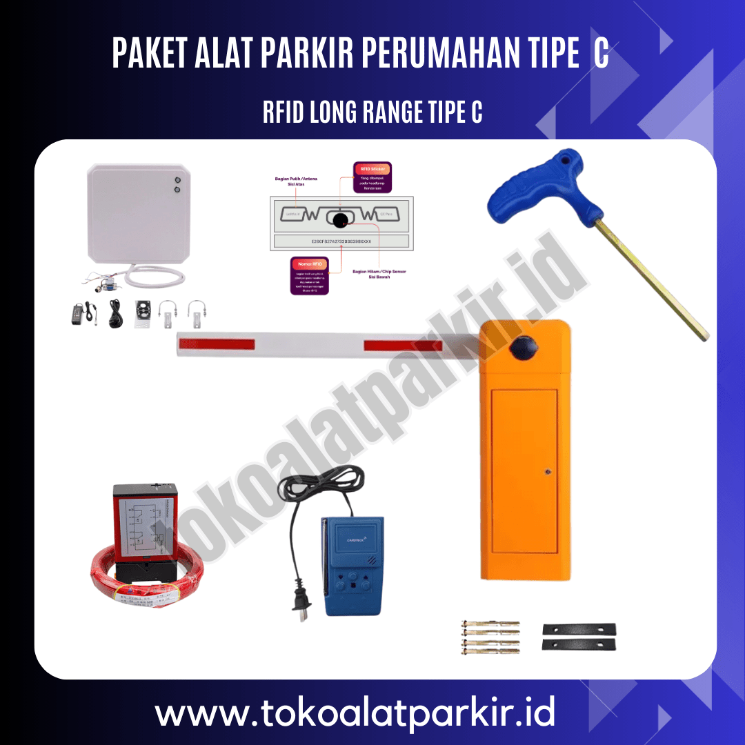 Paket RFID Long Range Type C Palang parkir Otomatis