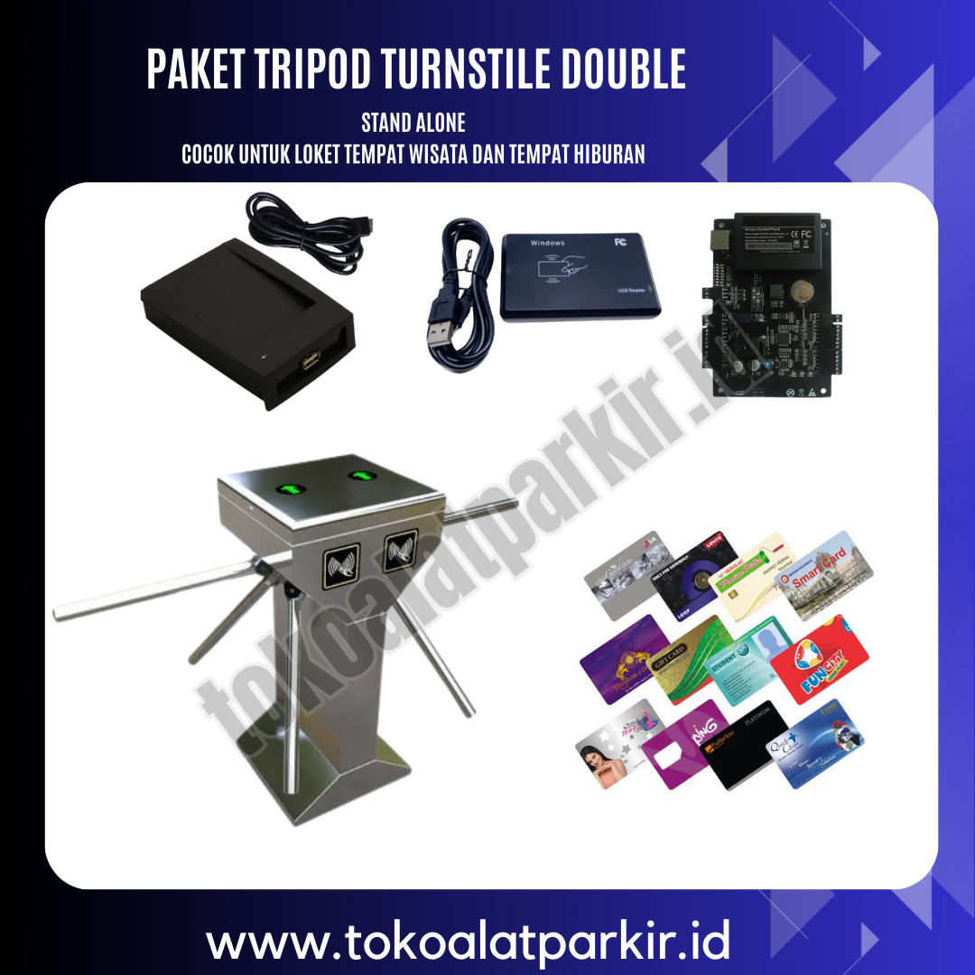 Paket Tripod Turnstile Double Stand Alone